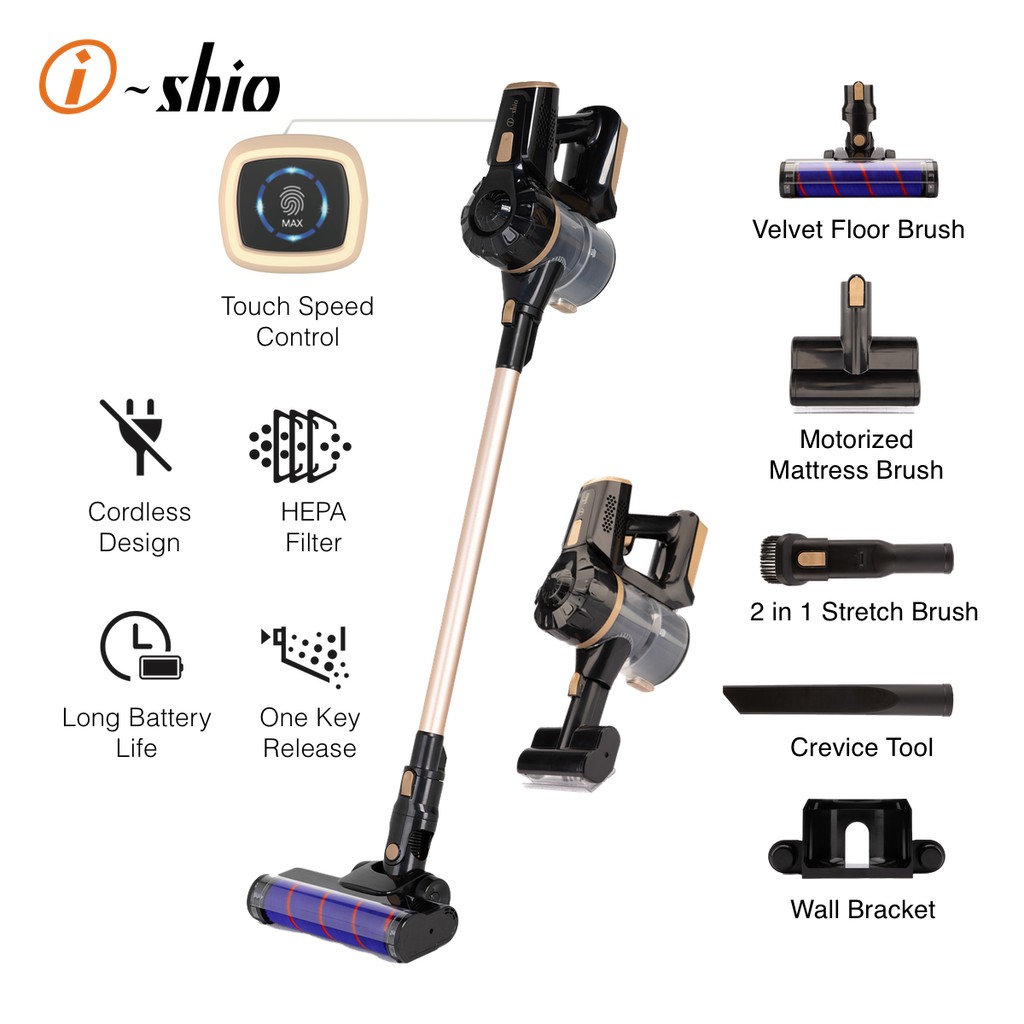 Cordless Vacuum Cleaner with 5 Cleaning Tools (iShio IVCS2021