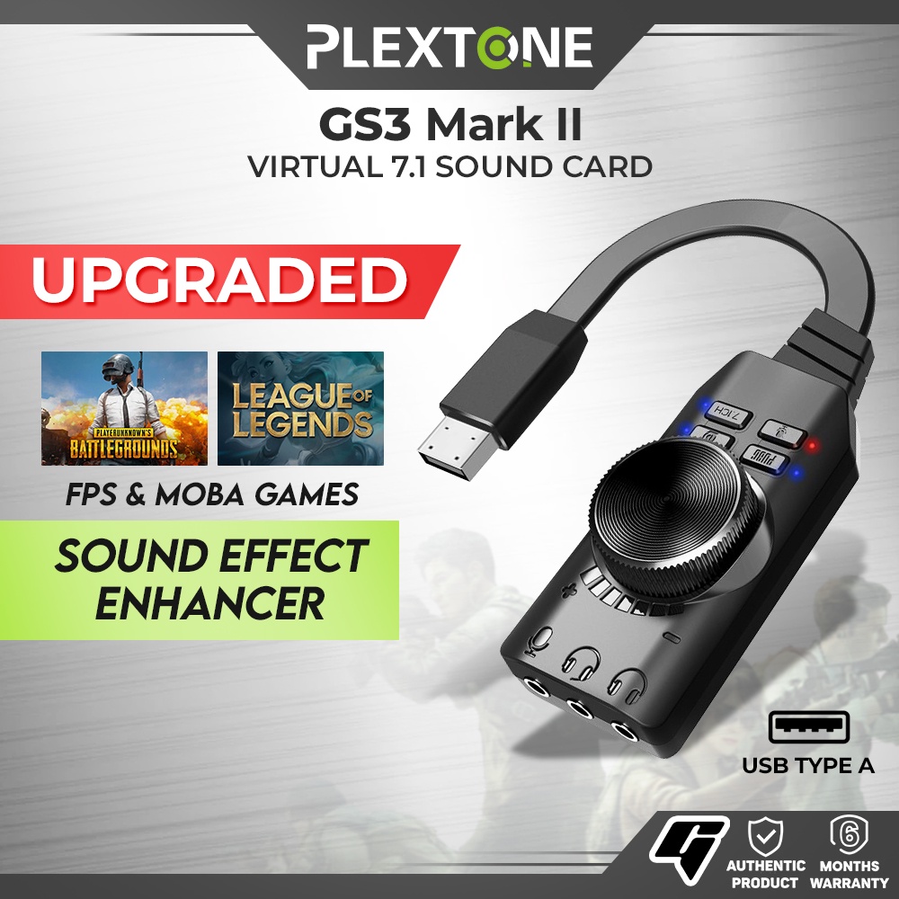 Plextone Gs3 Mark Ii Virtual 7 1 Ch Usb 3 5mm Audio Jack Gaming Headphones Stereo Sound Card Adapter Shopee Philippines