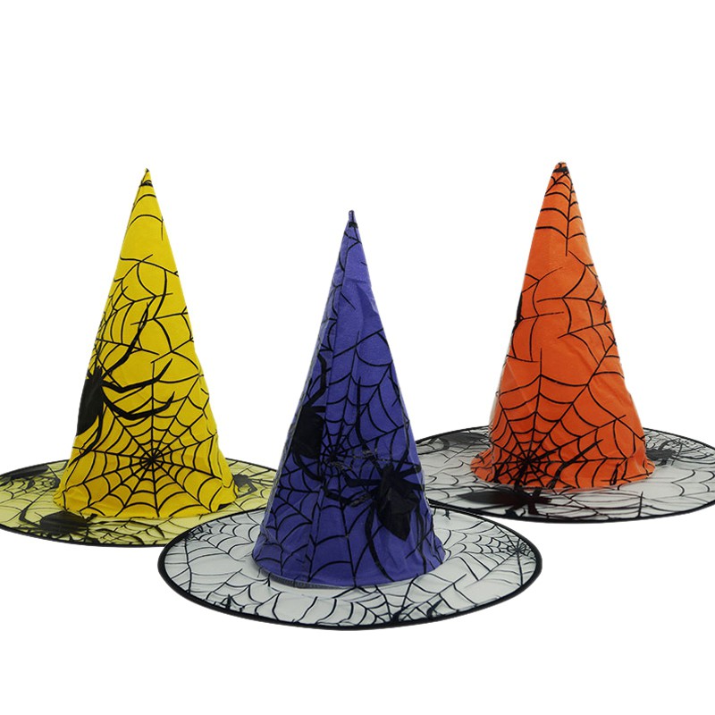 Light Up Wizard Cap Hanging LED Lights String Decor for Costume Party Cosplay Props Yard Tree 6 PCS 2-In-1 Halloween Decorations Glowing Witch Hat