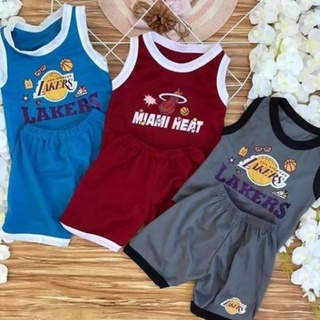 OOTD Iconic Prints for Kids Boy 1-3yrs.old Terno Sando Short Cotton Spandex