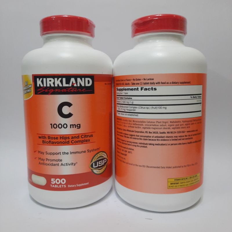 Kirkland Vitamin C 1000mg 500 Tablets Shopee Philippines