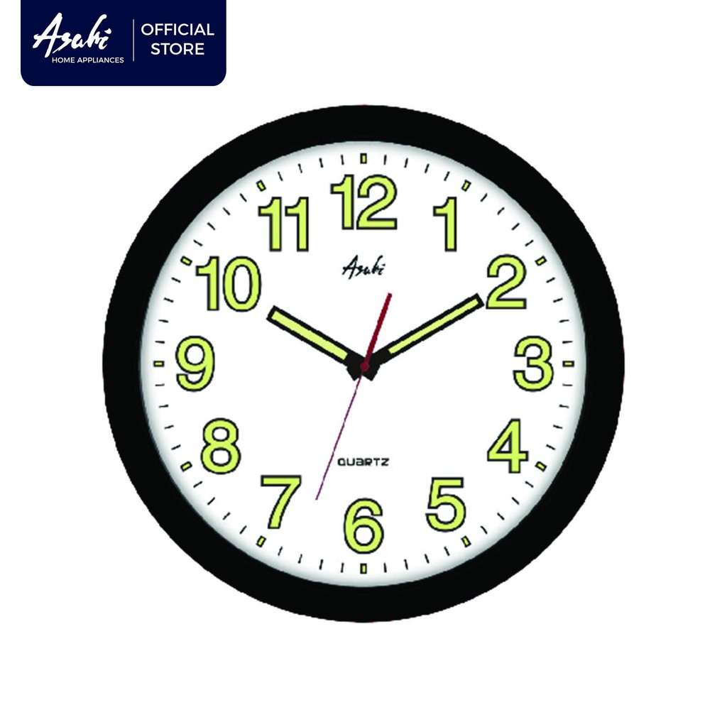 Asahi 14 Inches Glow in the Dark Round Wall Clock HC 2614 Shopee
