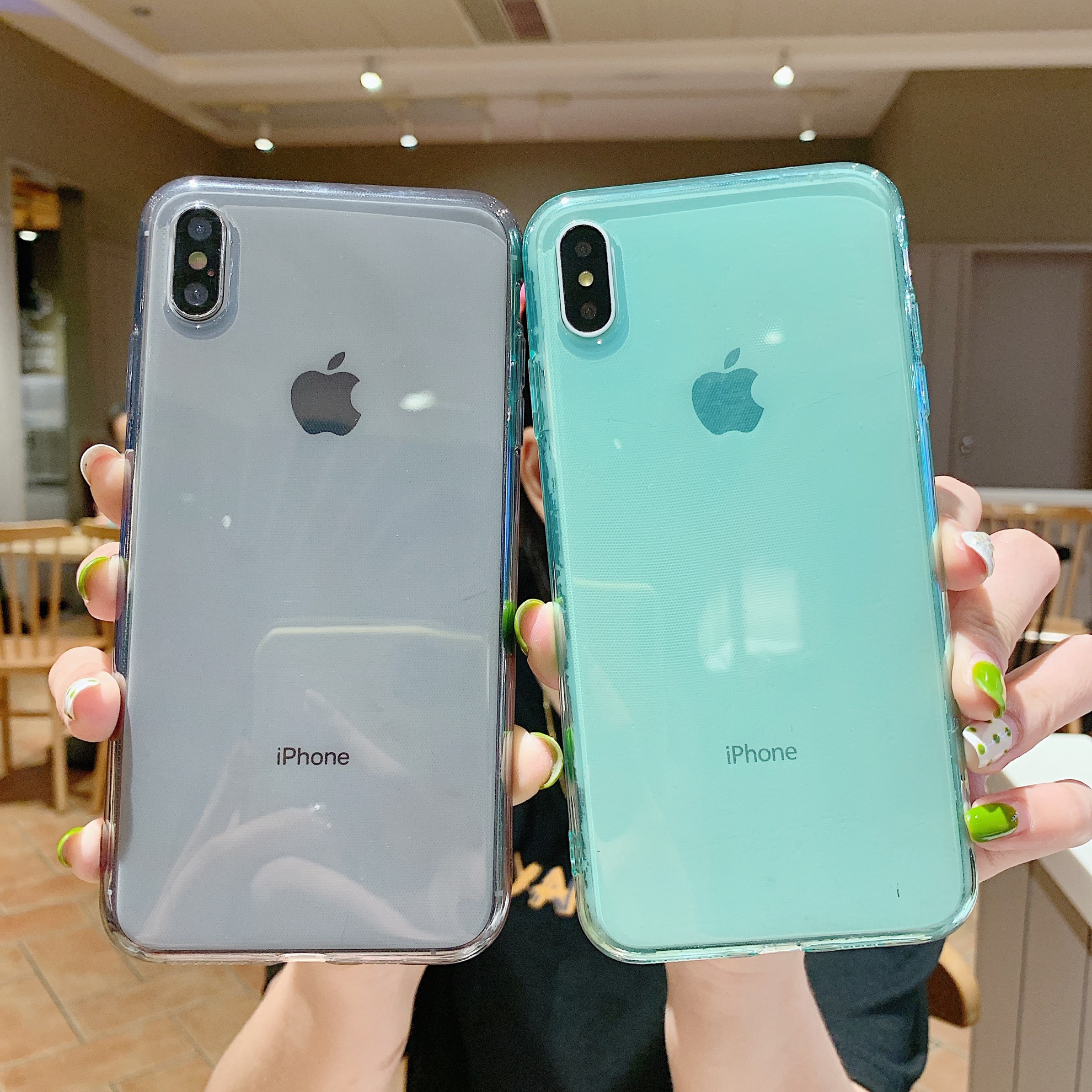 Tpu Transparent Blue Red Iphone 12 12 Pro 12 Pro Max Soft Case 11 Pro Max 7 8 Plus Case X Xs Xr Xs Max Simple Phone Cover Shopee Philippines