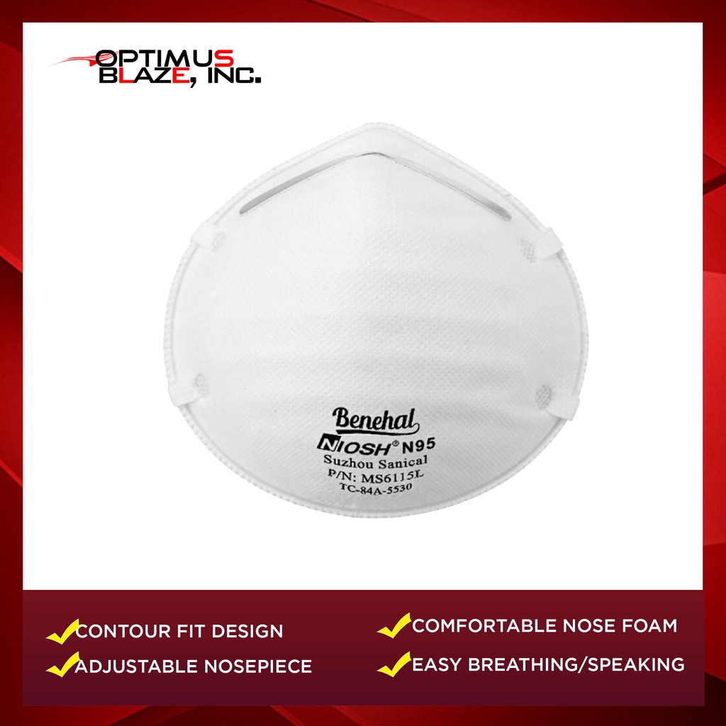 N95 NIOSH Benehal MS6155L Particulate Respirator Shopee Philippines