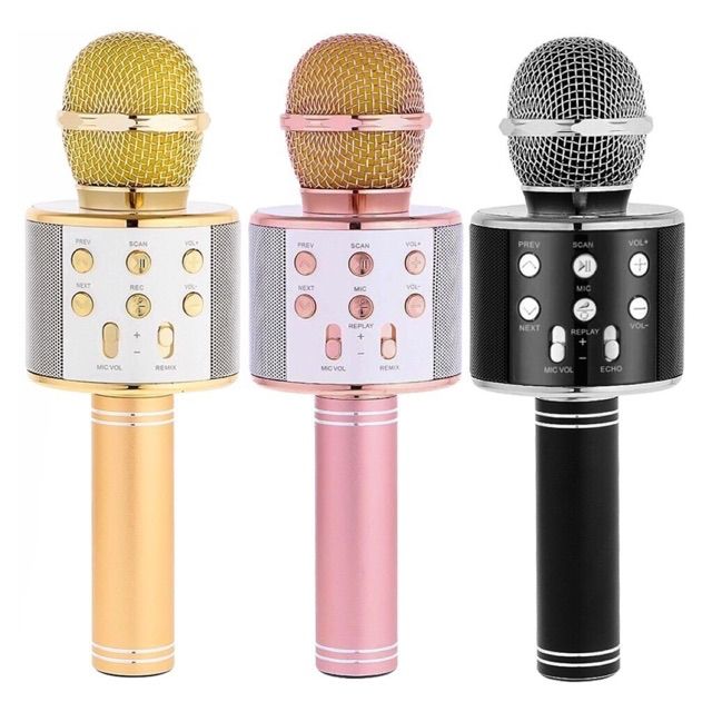 Sing-along Metallic Karaoke Microphone Bluetooth Speaker All-in-one ...