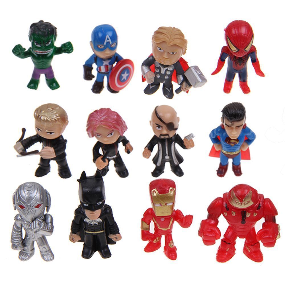 Set of 12 Mini Marvel Figures Super 
