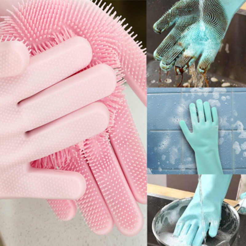 dishwashing gloves with scrubber