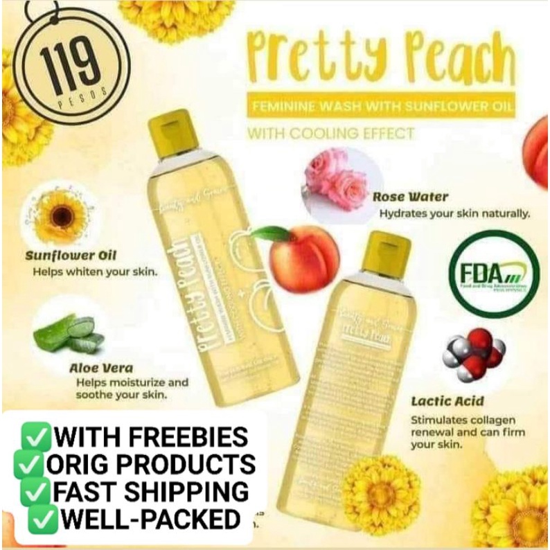 Pretty peach feminine wash with sunflower oil with cooling effect by