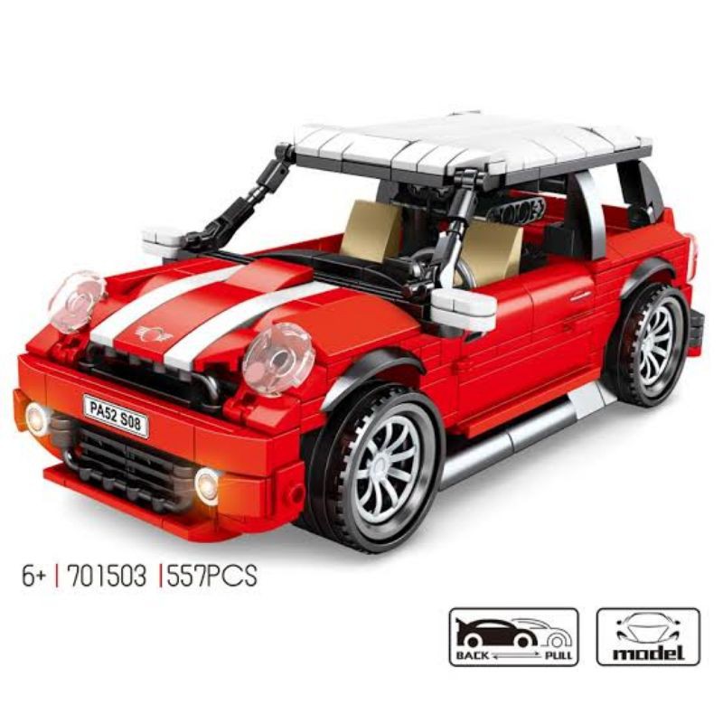 557Pcs MINI Cooper Clone Car Toys Bricks Building Blocks for Kids Boy Diy Gift 