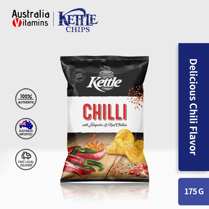 Australia Kettle Original Sea Salt/ Honey Soy Chicken/Chilli With Talapeno Chips 175g Shopee