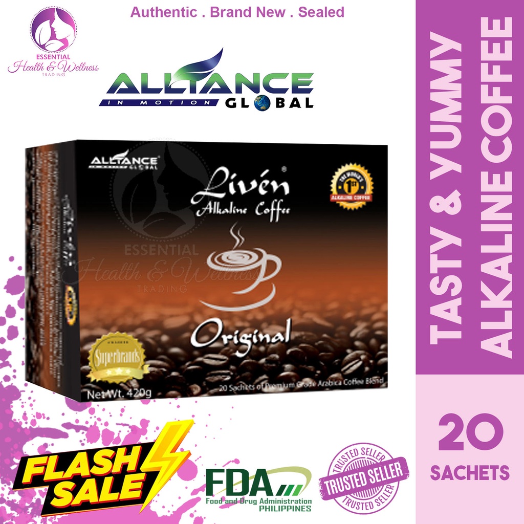 Liven Alkaline Coffee ORIGINAL (20 Sachets) Alkaline Coffee | Shopee ...