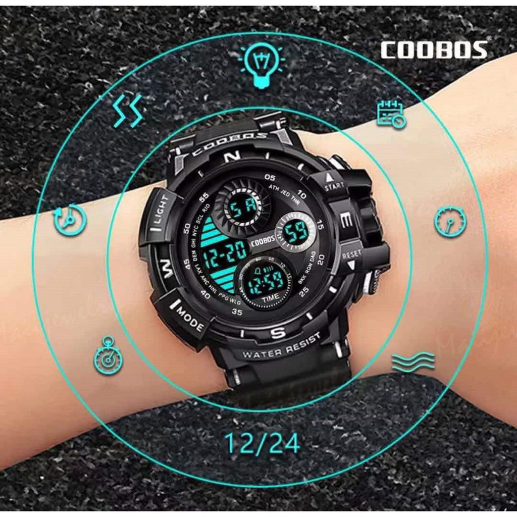 [Maii] Coobos Luxury GX-478 Led Luminous Men's Military Sport Water Resist Watch Relo W0114