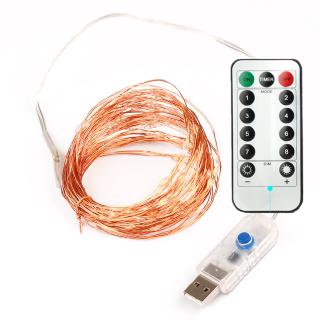 10M 100LED copper Wire Battery LED String Light with Remote Controller For party Fairy Light #6