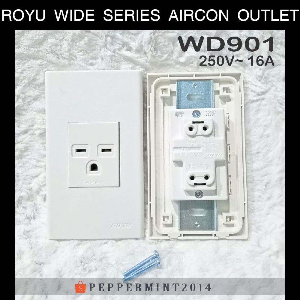 Royu Wide Series Aircon Outlet Set 1 gang WD901 Wiring Electrical