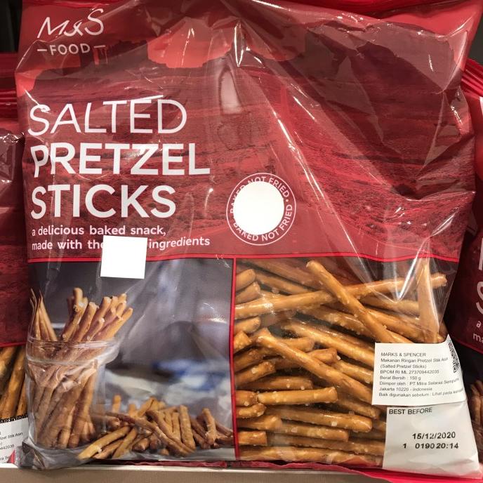 M&s Marks Spencer Salted Pretzel Sticks 150grams Pretzels Salted