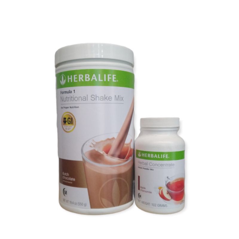 Herbalife Combo Dutch Choco Canister And 102g Tea Apple Chamomile 