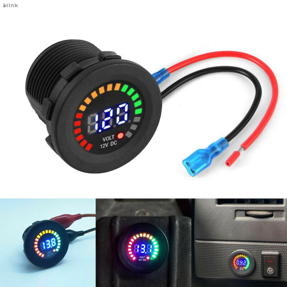 Details about   Motorcycle Car DC12V-24V LED Panel Digital Voltage Meter Display Voltmeter  RGB 