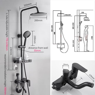 304 Stainless Shower Set  4-Function Mixer Shower Kit Shower Head adjustable 360 ° rotation #6