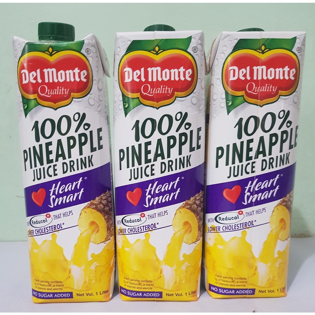 Del Monte 100 Pineapple Juice Drink Heart Smart (pack of 3 pieces x