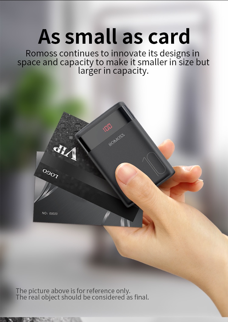 Romoss Ares 10 10000mAh 10.5W 2 Input Led Display Easy to Fit Powerbank ...
