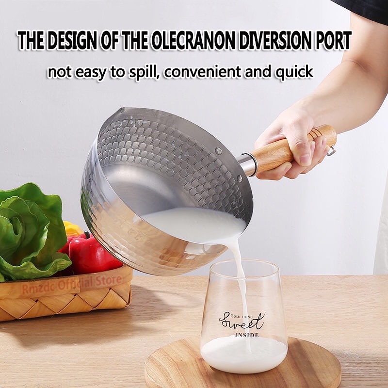 Japanese-style Snow Pan 304 Stainless Steel Pot Soup Pot Household Instant Noodle Boiling Milk Pot