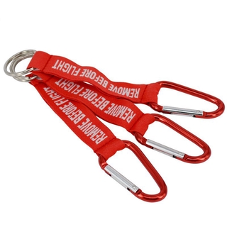 1pc 11*1.8cm REMOVE BEFORE FLIGHT Metal Key Chain/Mountaineering Buckle