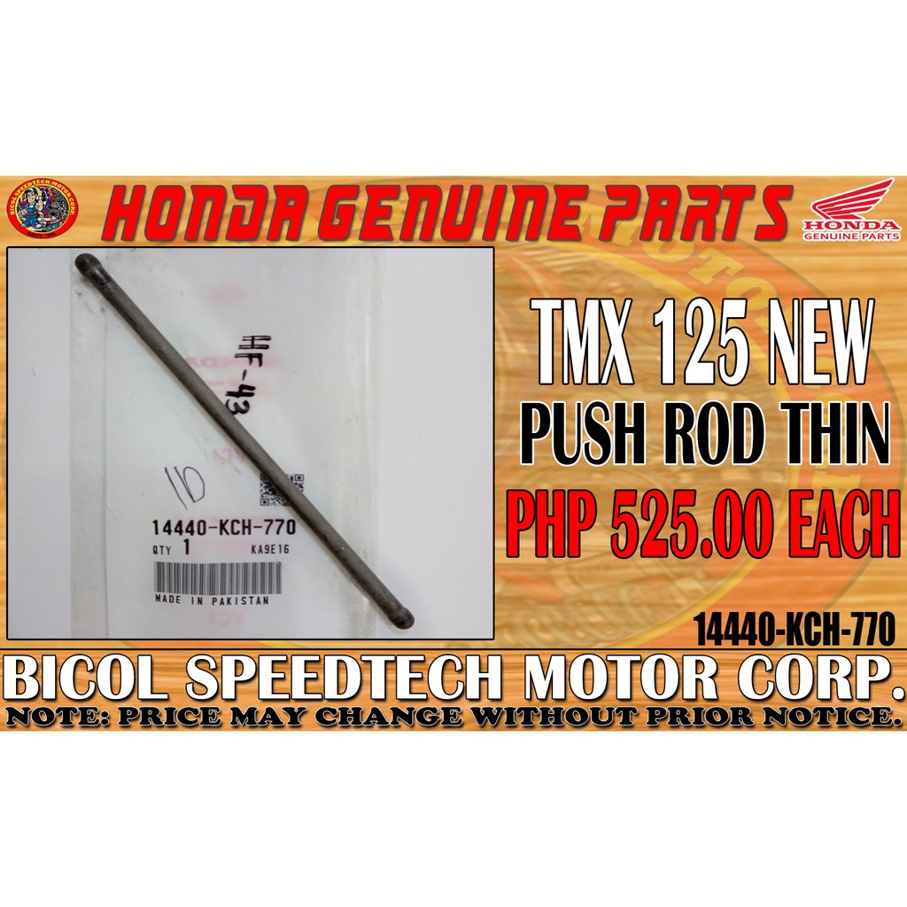 TMX 125 NEW PUSH ROD THIN GENUINE (14440KCH770) Shopee Philippines