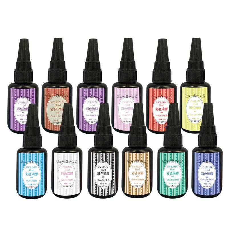 Colored UV Resin Kit UV Light Curing Ultraviolet Cure Resin Hard Type