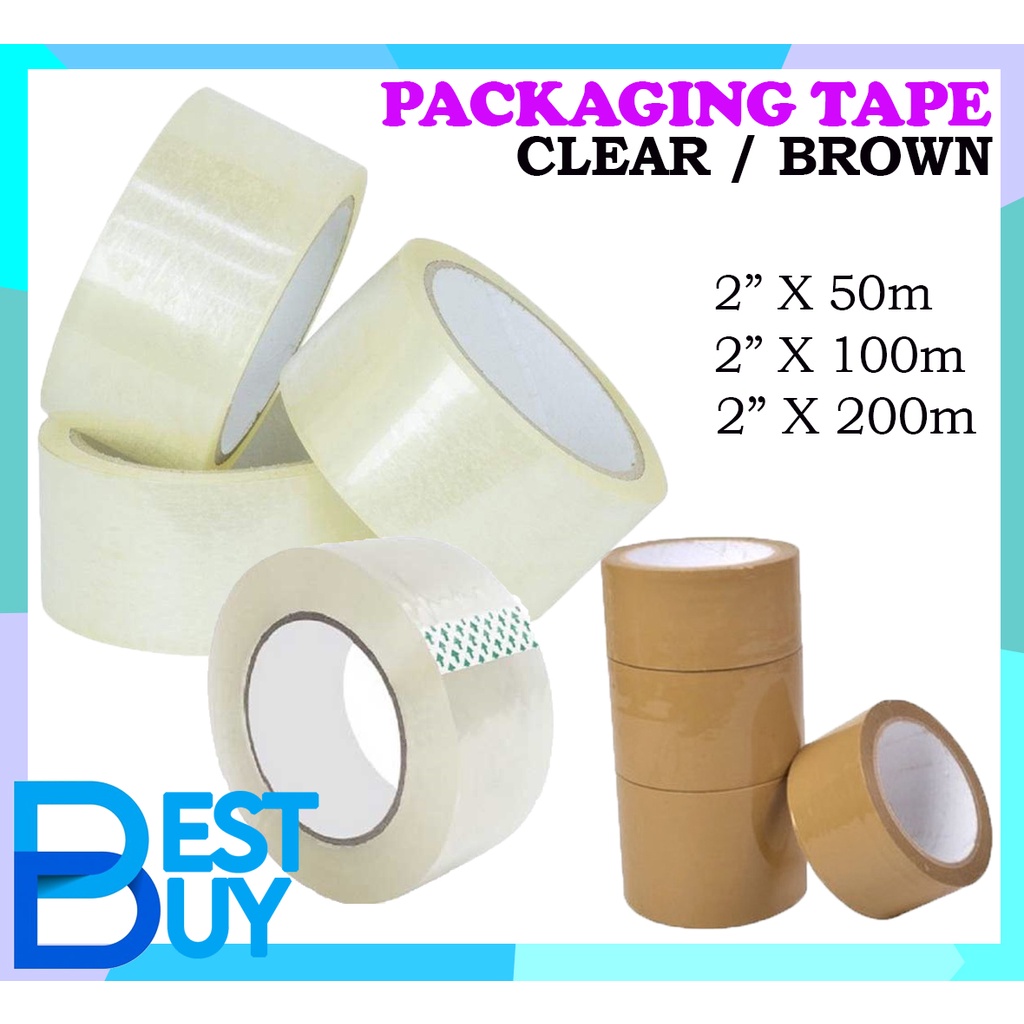 Packaging clear/brown tape - 2 inches x 50/100/200 meters, 45 microns ...