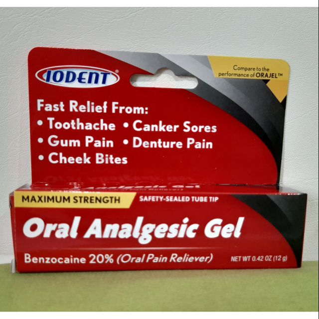 Iodent Oral Analgesic Gel for Canker Sores singaw gum pain Shopee