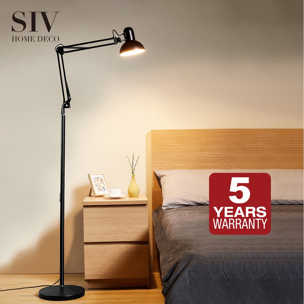 LED Floor Lamp Simple Design Modern Standing Lamp with Hanging Lamp Shade Bedroom & Living Room Stand Up LED Floor Lamp White Without Bulb 