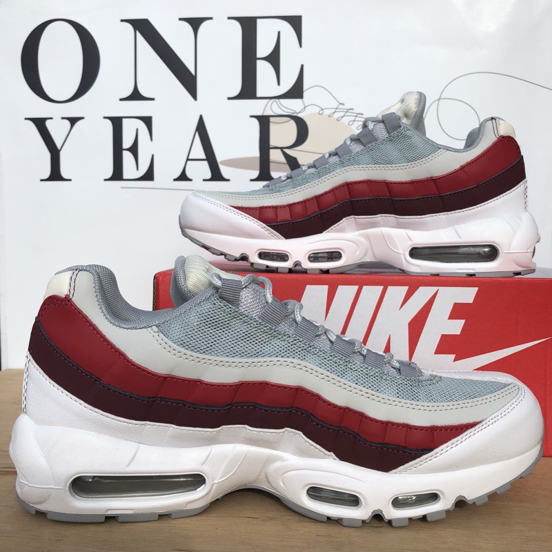 air max 95 silver and red