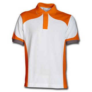 white polo shirt with orange horse