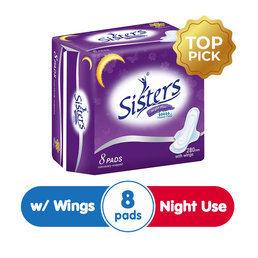 Sisters Sanitary Napkin Net Side (Night-use) 8's | Shopee Philippines