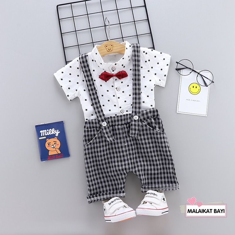 Vava 1 4 Year Boy Girl Summer Pentagram Shirt Plaid Bib Suit Shopee Philippines - yeaboy roblox
