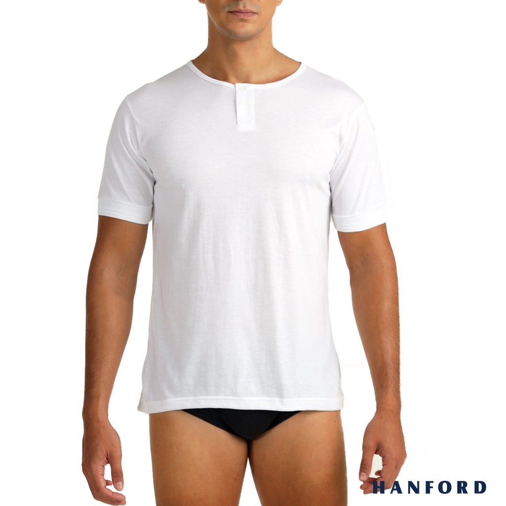 Hanford Men Camisa Cotton Modern Fit Short Sleeves Shirt - White ...