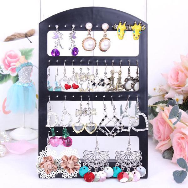 24 Pair Earring Display Stand Organiser Holder Shop Stud Jewellery Box Travel
