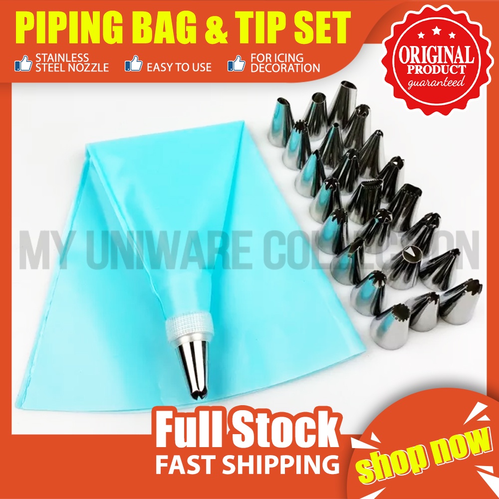 8/26 PCS Piping bag and tip set Stainless Piping Bag Nozzle with Piping