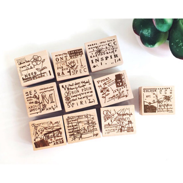 Chamil Garden Wood Rubber Stamp Flora 