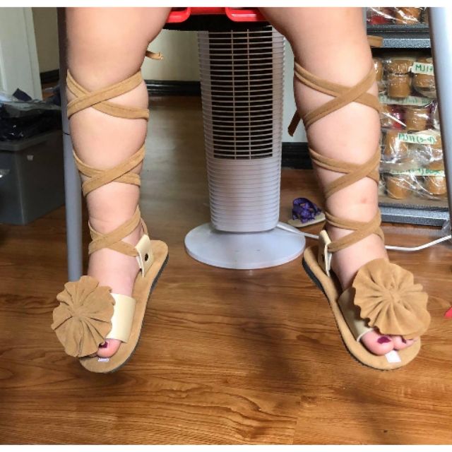 infant tie up sandals