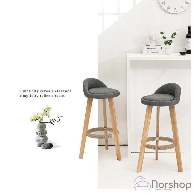 Ikloo Nordic Wood High Stool High Chair Bar Stool 70cm Shopee