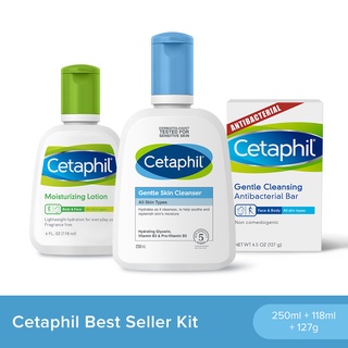 Cetaphil Best Seller Kit (Gentle Skin Cleanser  + Moisturizing Lotion + Antibacterial Bar)