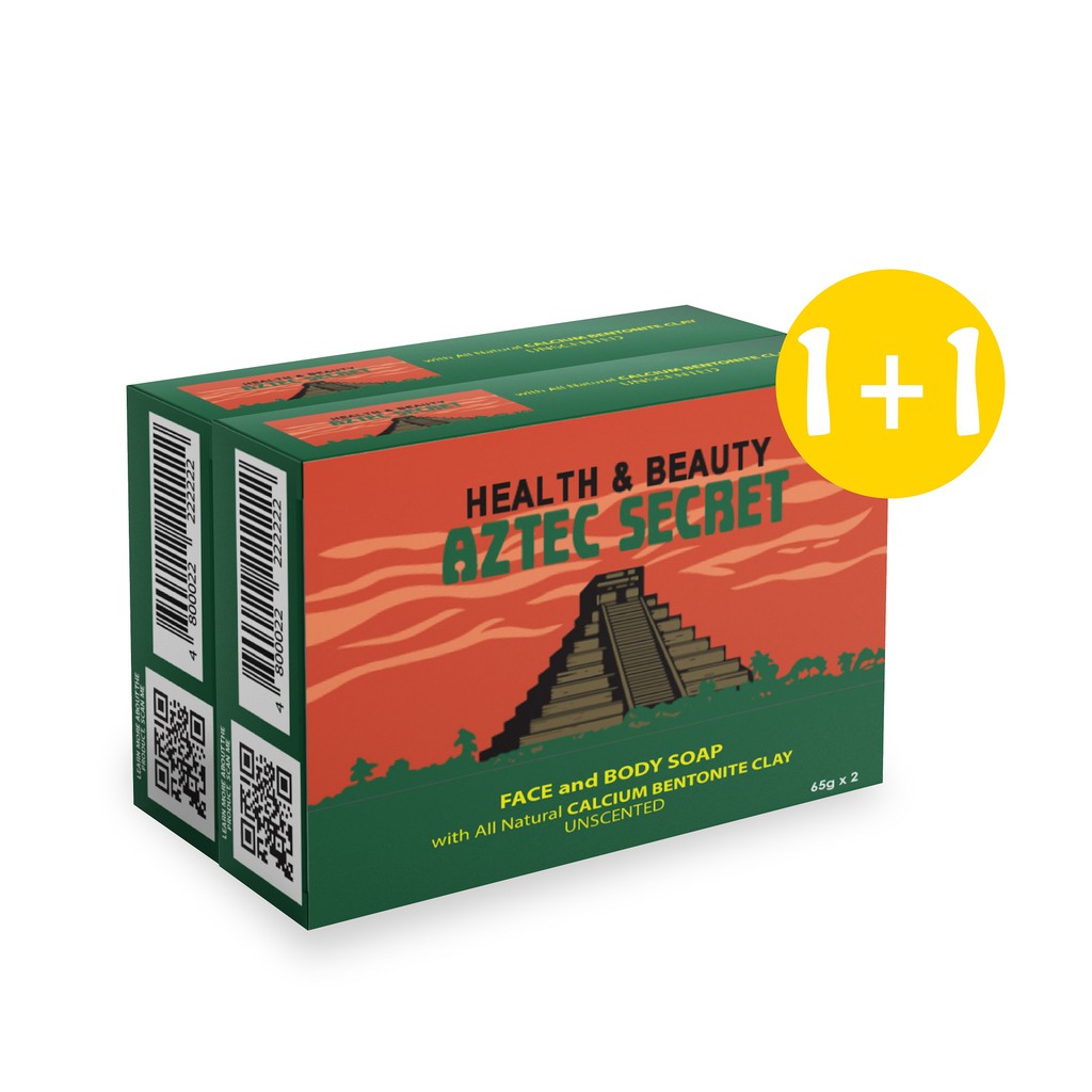 AZTEC Soap All Natural Calcium Bentonite Clay Unscented 65g x 2