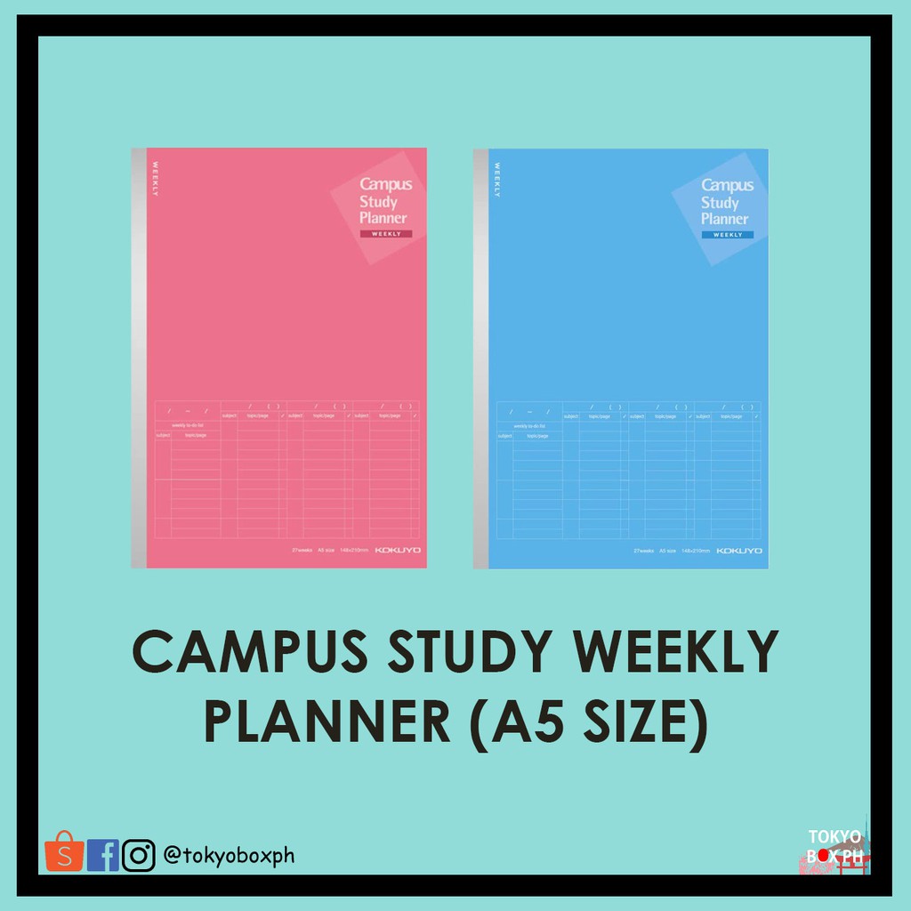 Kokuyo Campus Notebook Study Weekly Planner A5 SIZE (2 Colors) Shopee