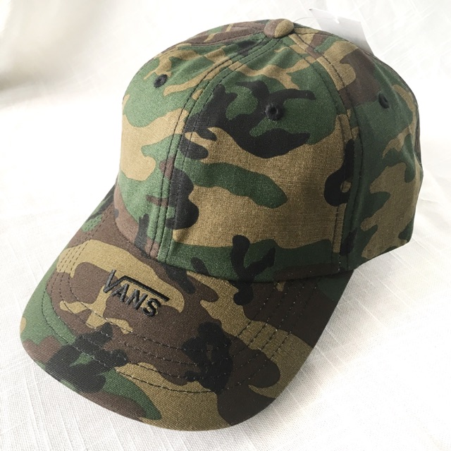 vans camo trucker hat