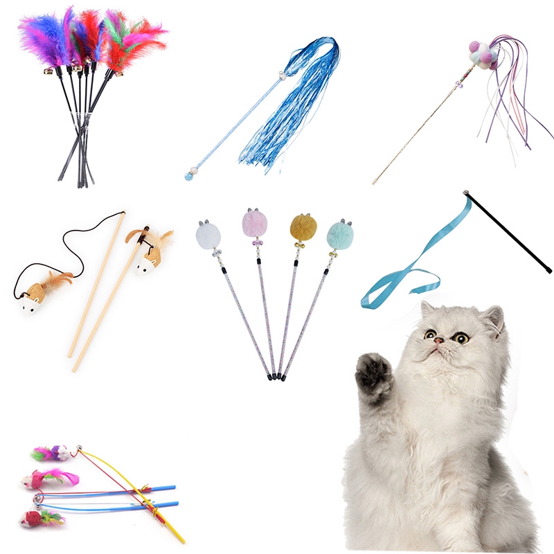cat fishing rod toy