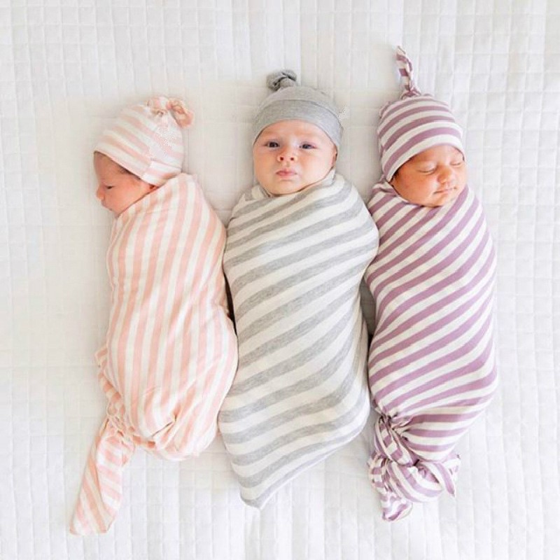 newborn hat and swaddle set