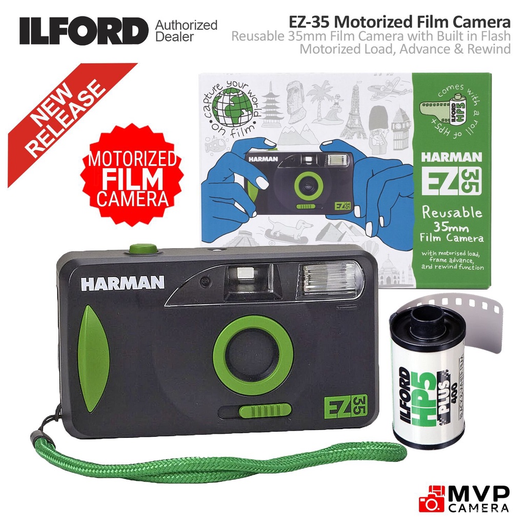 ILFORD HARMAN EZ35 EZ35 Reusable Film Camera Motorized Loading 35mm