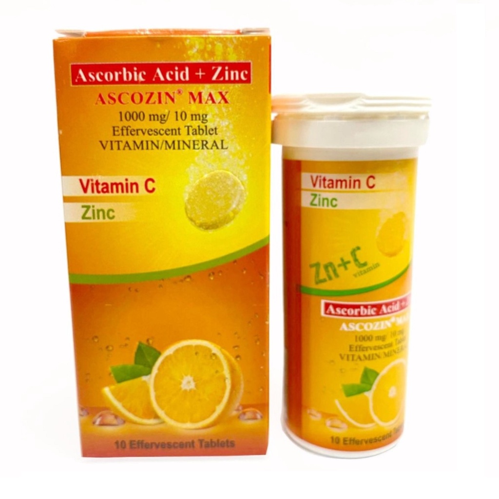 ASCOZIN MAX Vitamin C plus Zinc Effervescent Tablet X10 Shopee
