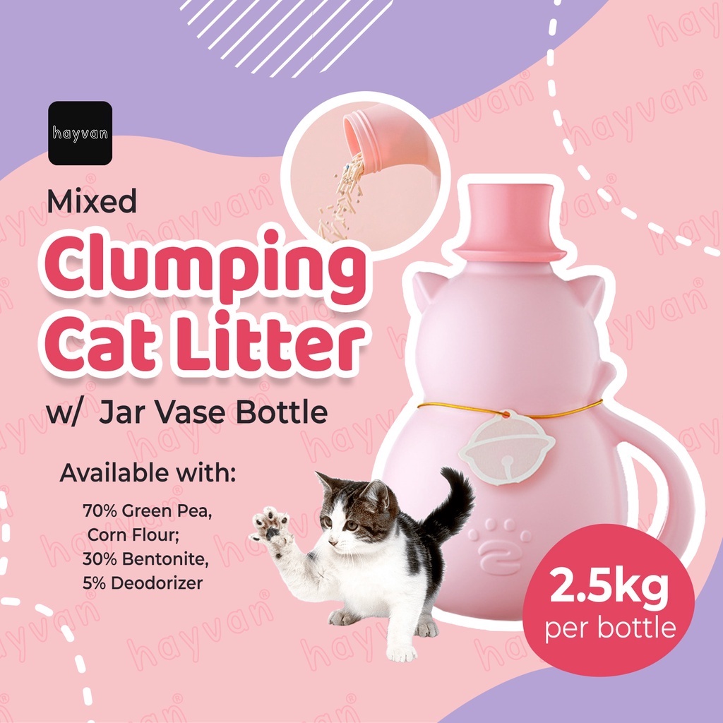 【Philippine cod】 MIXED Cat Litter 2.5KG/6L Food Grade w/ Jar Vase Bottle Clumping Cat Litter w/ D #1